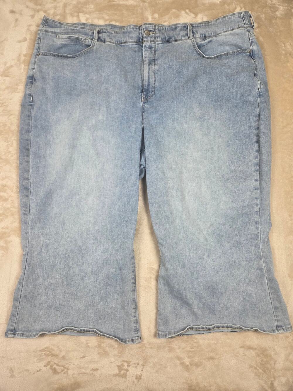 NYDJ Plus Size 28W Capri Jeans Light Wash Blue Denim Cropped Pants